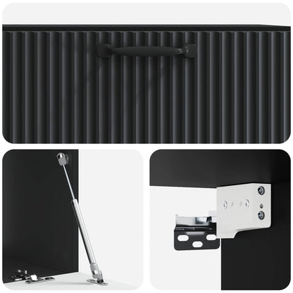 vidaXL Wall-Mounted TV Cabinet Black 78.5 x 41 x 30 cm Engineered Wood