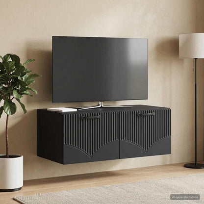 vidaXL Wall-Mounted TV Cabinet Black 78.5 x 41 x 30 cm Engineered Wood