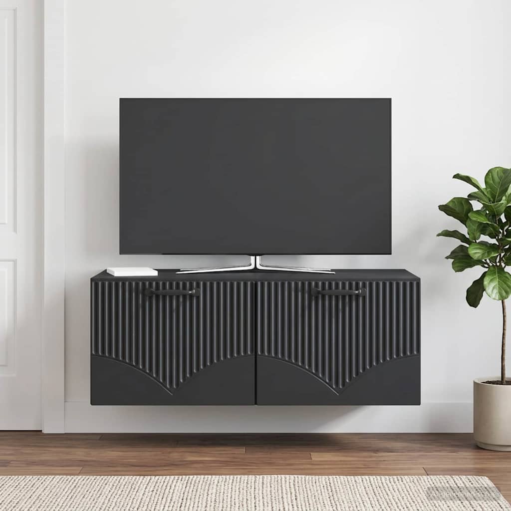 vidaXL Wall-Mounted TV Cabinet Black 78.5 x 41 x 30 cm Engineered Wood