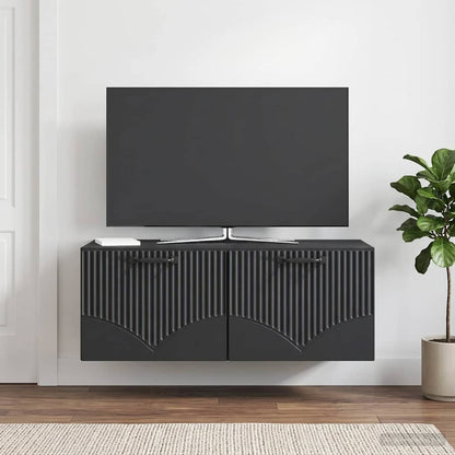 vidaXL Wall-Mounted TV Cabinet Black 78.5 x 41 x 30 cm Engineered Wood