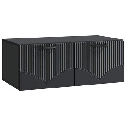 vidaXL Wall-Mounted TV Cabinet Black 78.5 x 41 x 30 cm Engineered Wood