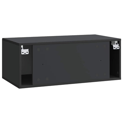 vidaXL Wall-Mounted TV Cabinet Black 78.5 x 41 x 30 cm Engineered Wood