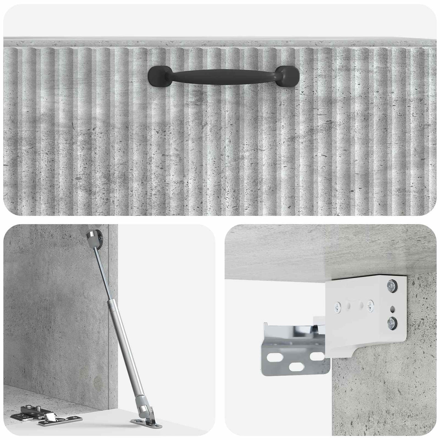 vidaXL Wall-Mounted TV Cabinet Concrete Grey 78.5 x 41 x 30 cm