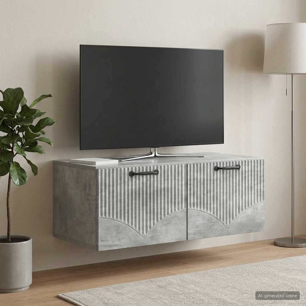 vidaXL Wall-Mounted TV Cabinet Concrete Grey 78.5 x 41 x 30 cm