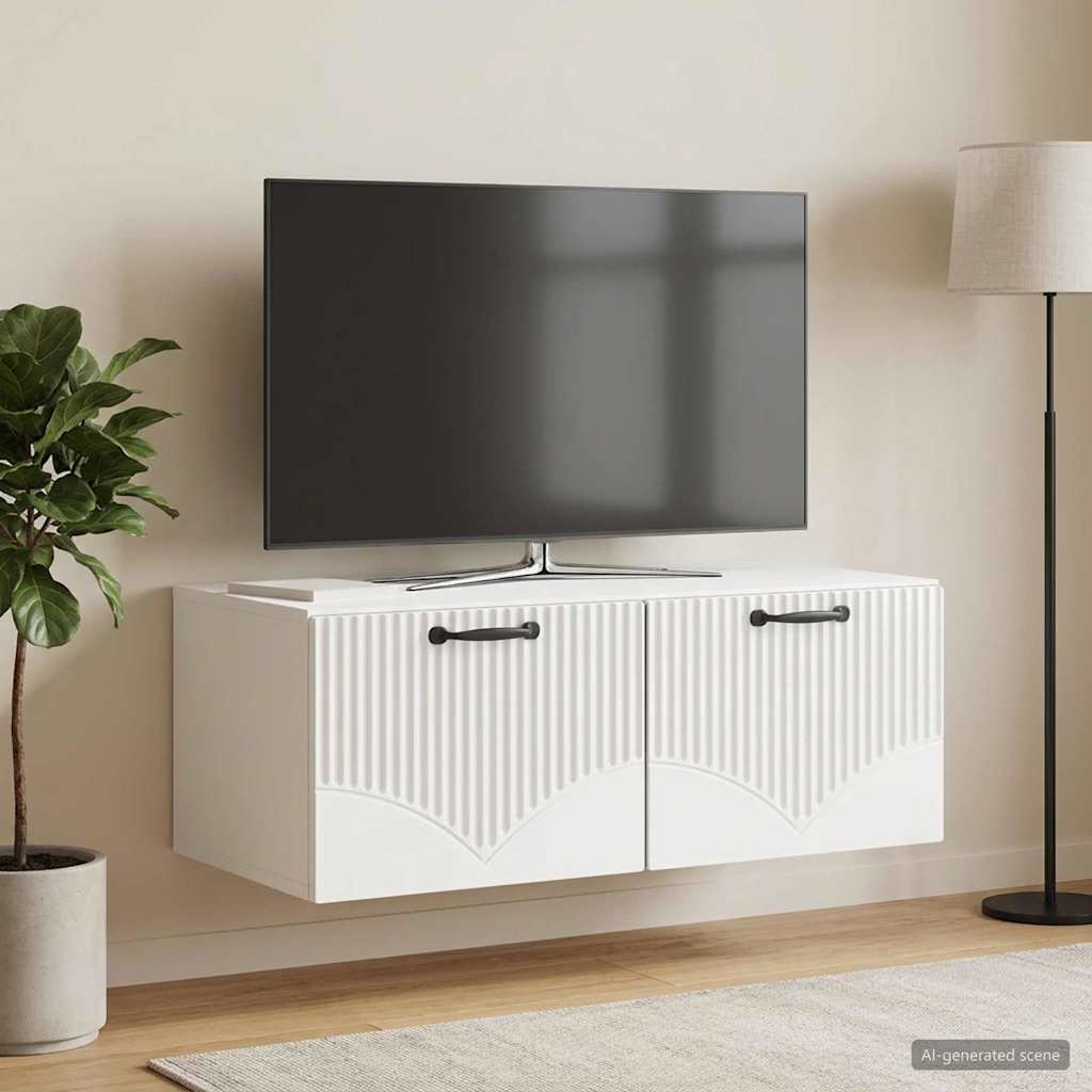 vidaXL Wall-Mounted TV Cabinet High Gloss White 78.5 x 41 x 30 cm