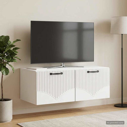 vidaXL Wall-Mounted TV Cabinet High Gloss White 78.5 x 41 x 30 cm