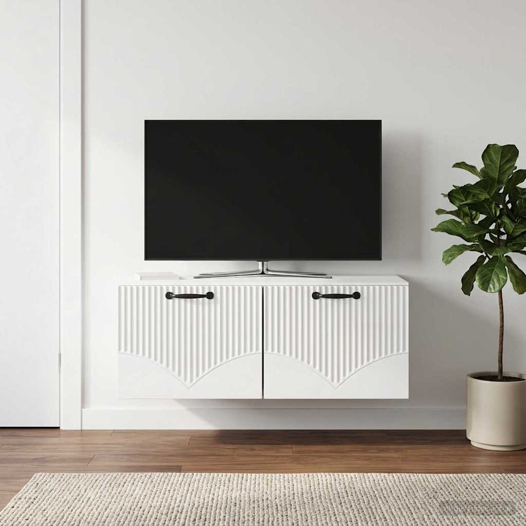 vidaXL Wall-Mounted TV Cabinet High Gloss White 78.5 x 41 x 30 cm