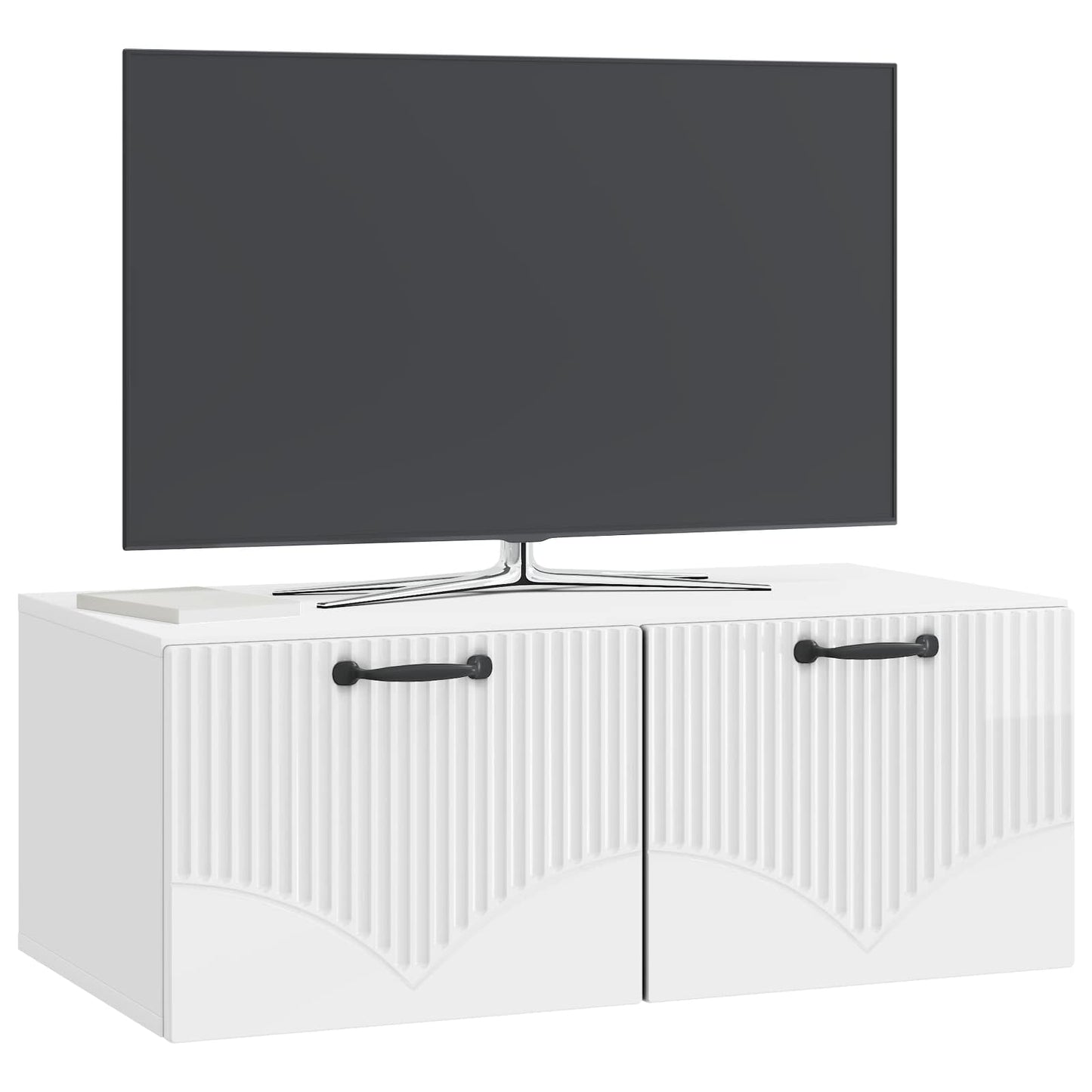 vidaXL Wall-Mounted TV Cabinet High Gloss White 78.5 x 41 x 30 cm