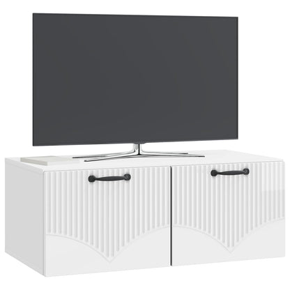 vidaXL Wall-Mounted TV Cabinet High Gloss White 78.5 x 41 x 30 cm
