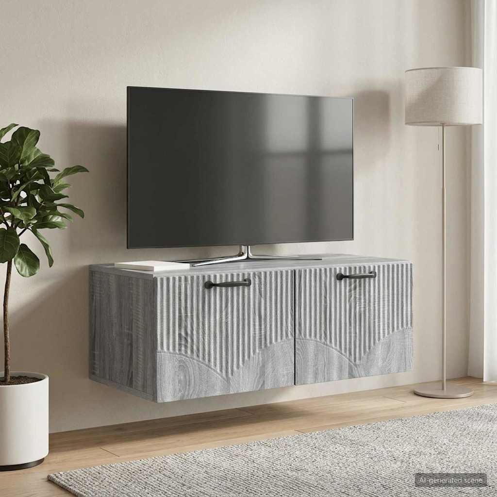 vidaXL Wall-Mounted TV Cabinet Grey Sonoma 78.5 x 41 x 30 cm
