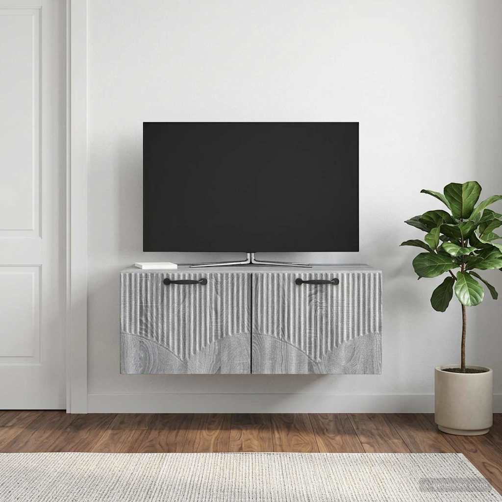 vidaXL Wall-Mounted TV Cabinet Grey Sonoma 78.5 x 41 x 30 cm