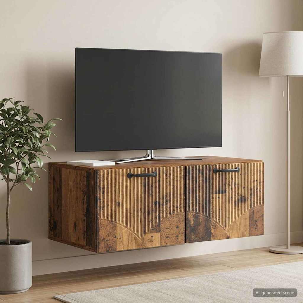 vidaXL Wall-Mounted TV Cabinet Old Wood 78.5 x 41 x 30 cm