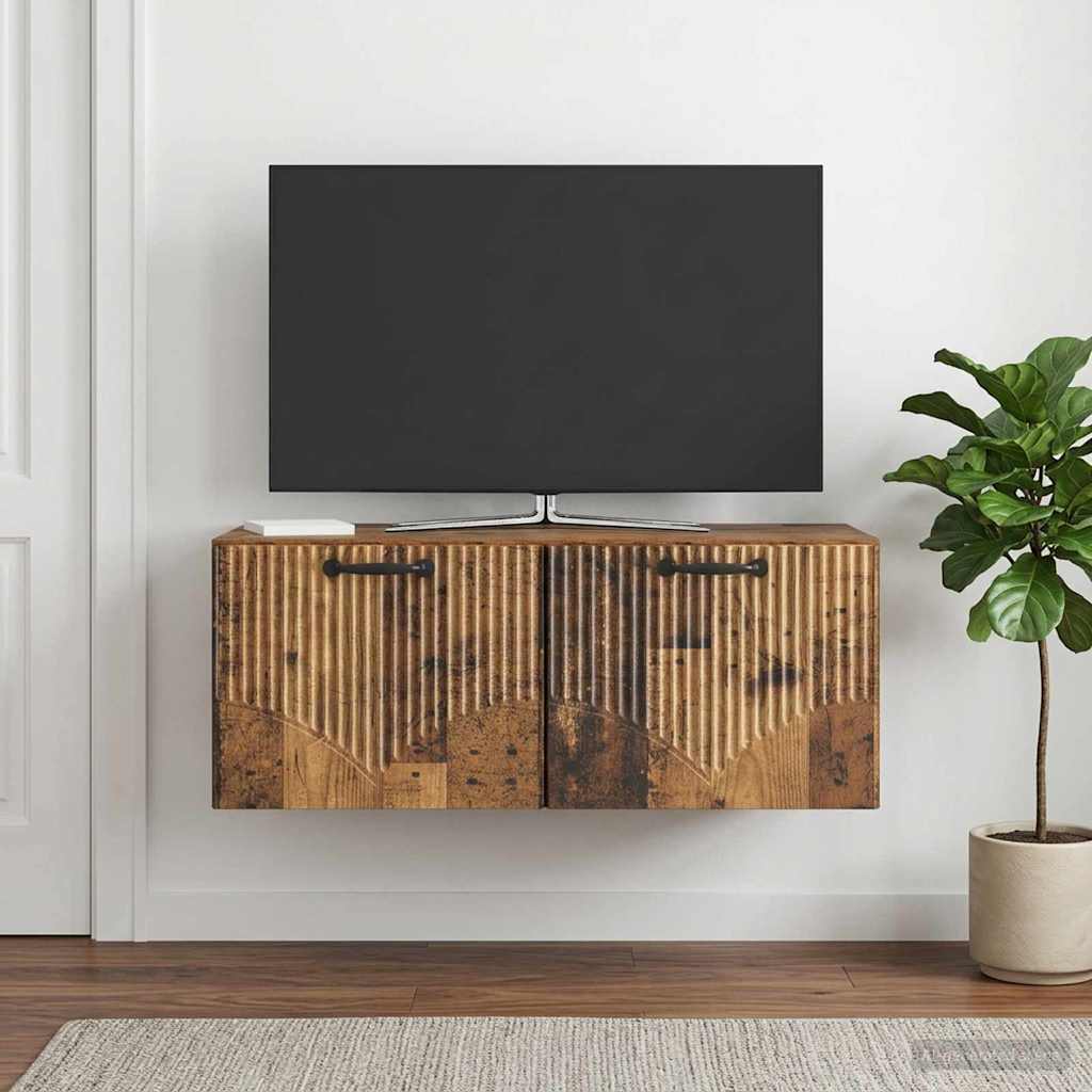 vidaXL Wall-Mounted TV Cabinet Old Wood 78.5 x 41 x 30 cm