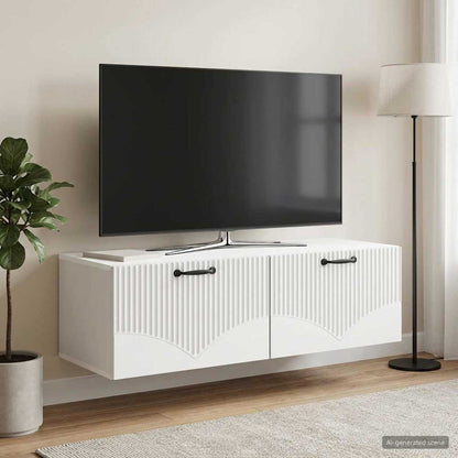 vidaXL Wall-Mounted TV Cabinet White 98 x 41 x 30 cm Engineered Wood