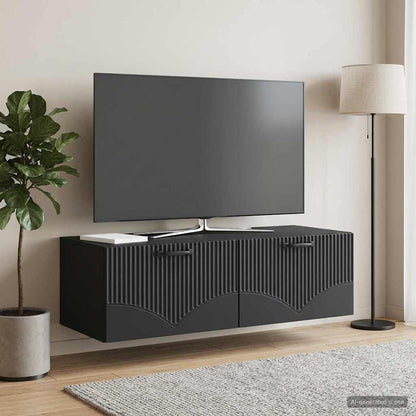 vidaXL Wall-Mounted TV Cabinet Black 98 x 41 x 30 cm Engineered Wood