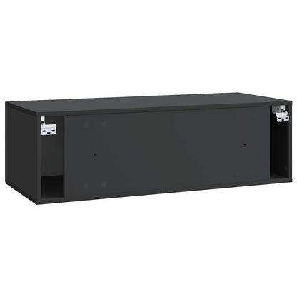vidaXL Wall-Mounted TV Cabinet Black 98 x 41 x 30 cm Engineered Wood