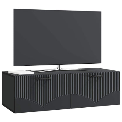 vidaXL Wall-Mounted TV Cabinet Black 98 x 41 x 30 cm Engineered Wood