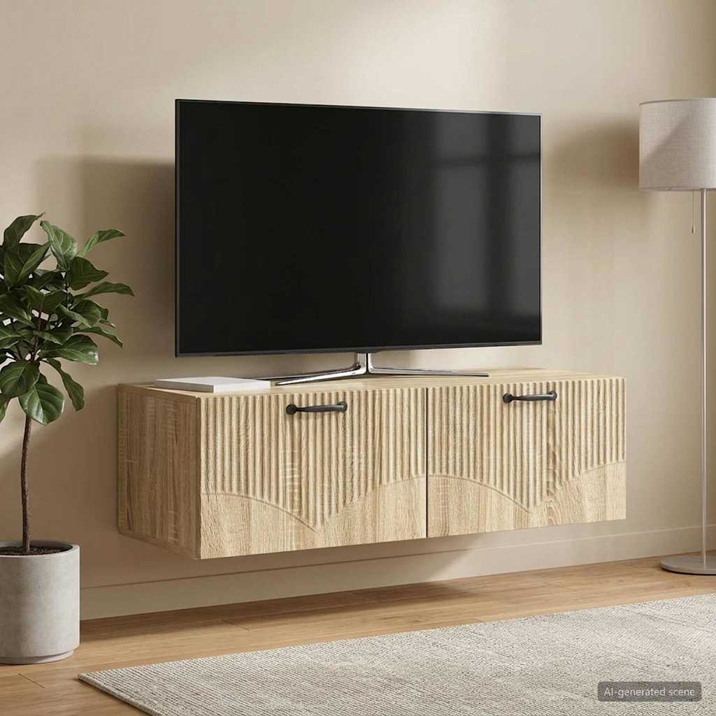 vidaXL Wall-Mounted TV Cabinet Sonoma Oak 98 x 41 x 30 cm