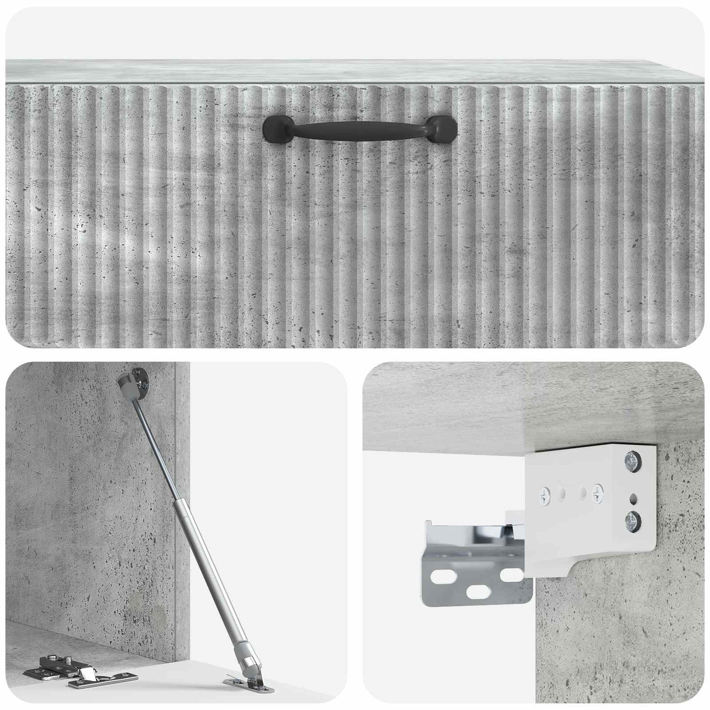 vidaXL Wall-Mounted TV Cabinet Concrete Grey 98 x 41 x 30 cm