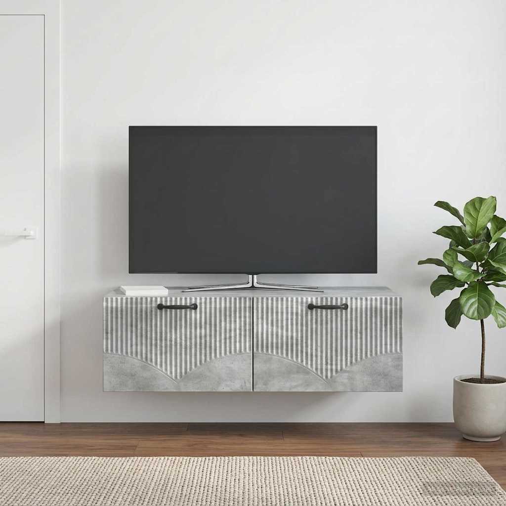 vidaXL Wall-Mounted TV Cabinet Concrete Grey 98 x 41 x 30 cm