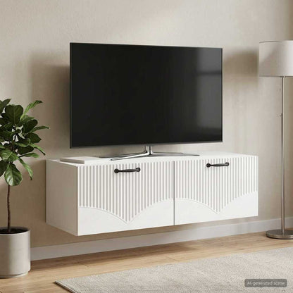 vidaXL Wall-Mounted TV Cabinet High Gloss White 98 x 41 x 30 cm