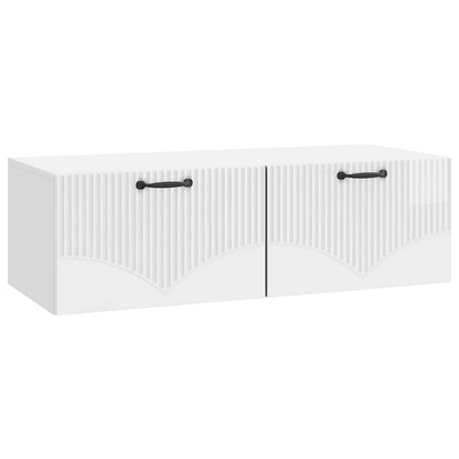 vidaXL Wall-Mounted TV Cabinet High Gloss White 98 x 41 x 30 cm