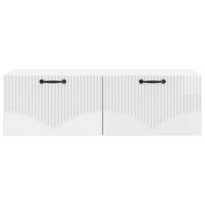 vidaXL Wall-Mounted TV Cabinet High Gloss White 98 x 41 x 30 cm