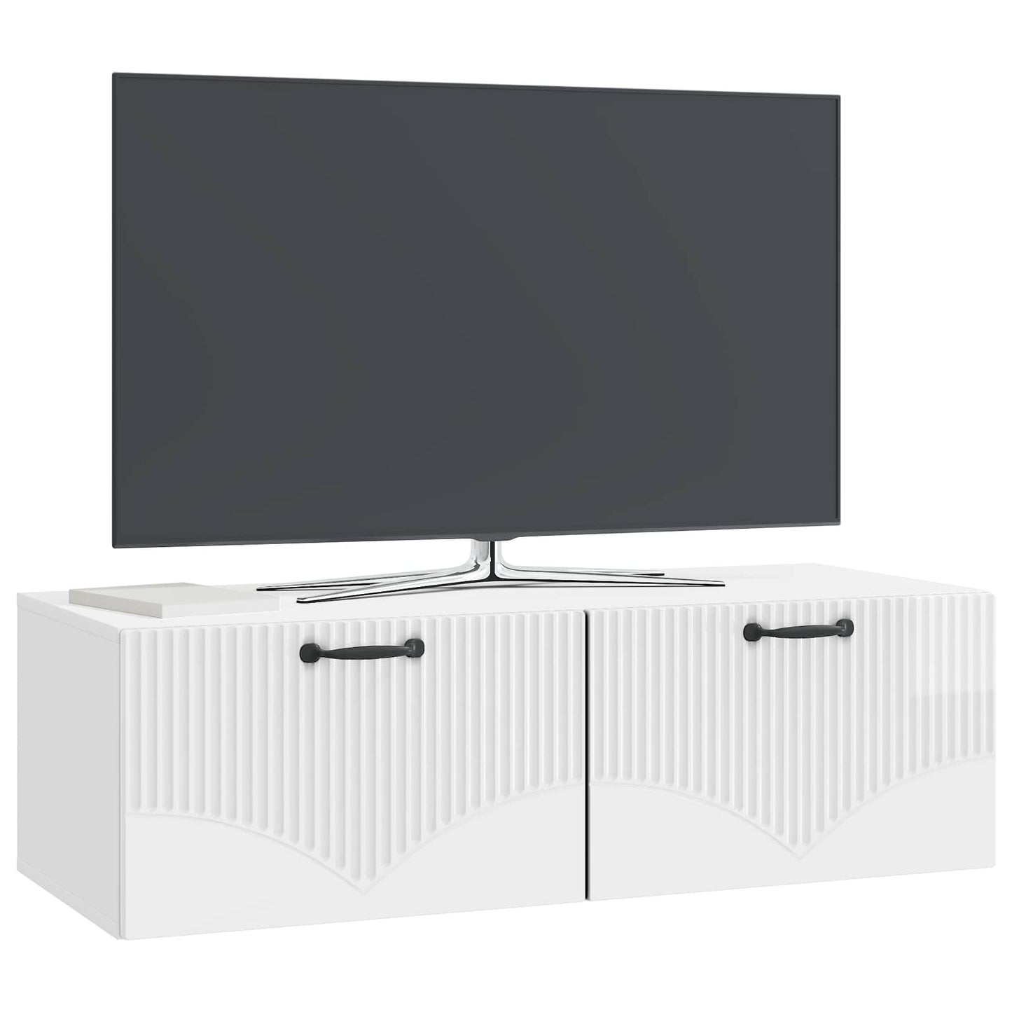 vidaXL Wall-Mounted TV Cabinet High Gloss White 98 x 41 x 30 cm