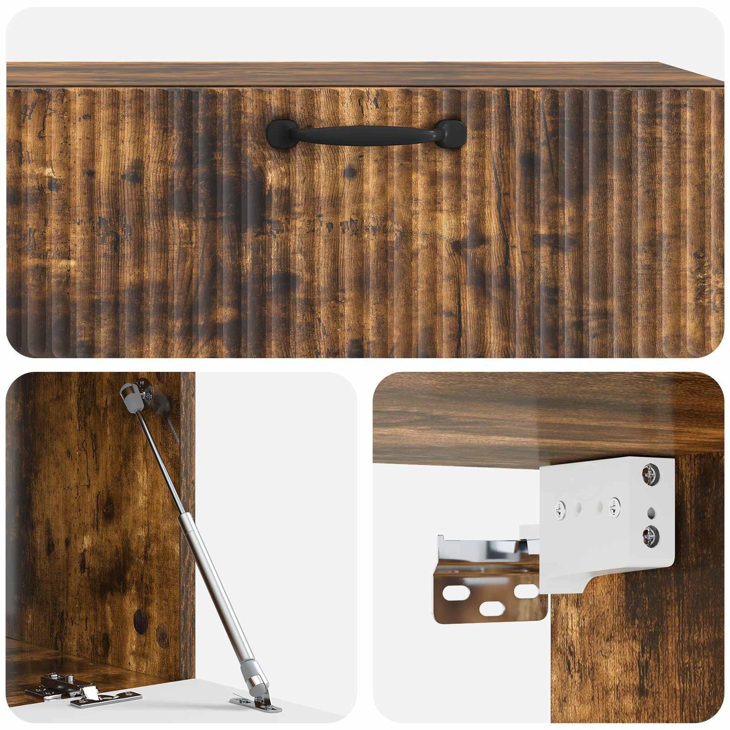 vidaXL Wall-Mounted TV Cabinet Smoked Oak 98 x 41 x 30 cm
