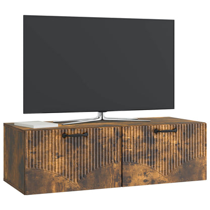 vidaXL Wall-Mounted TV Cabinet Smoked Oak 98 x 41 x 30 cm