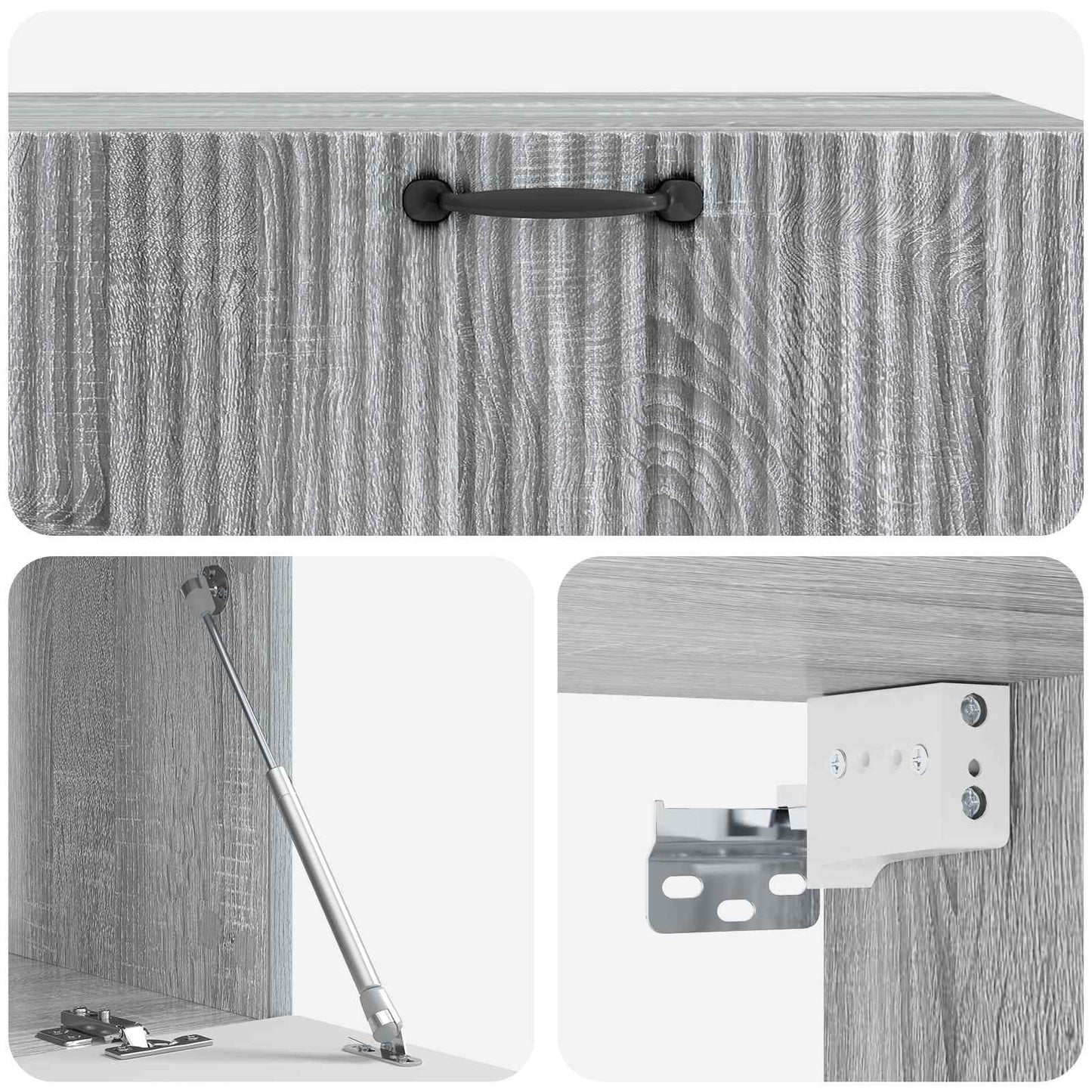 vidaXL Wall-Mounted TV Cabinet Grey Sonoma 98 x 41 x 30 cm
