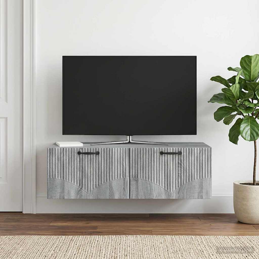 vidaXL Wall-Mounted TV Cabinet Grey Sonoma 98 x 41 x 30 cm