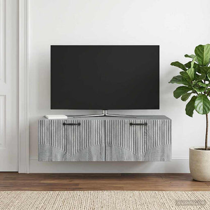 vidaXL Wall-Mounted TV Cabinet Grey Sonoma 98 x 41 x 30 cm