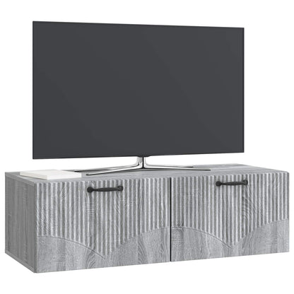 vidaXL Wall-Mounted TV Cabinet Grey Sonoma 98 x 41 x 30 cm