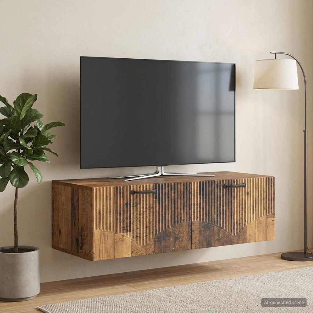 vidaXL Wall-Mounted TV Cabinet Old Wood 98 x 41 x 30 cm