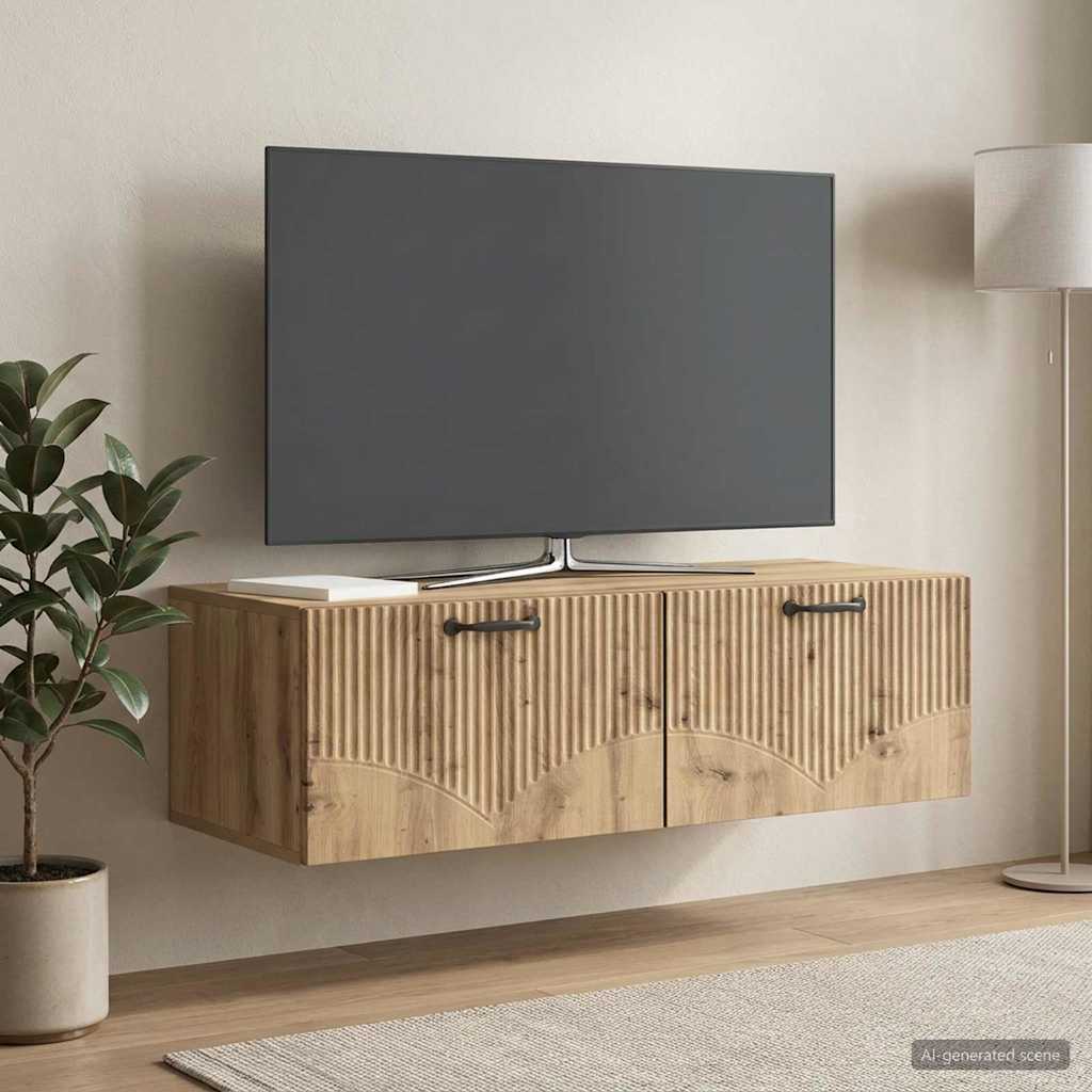vidaXL Wall-Mounted TV Cabinet 98 x 41 x 30 cm Artisan Oak