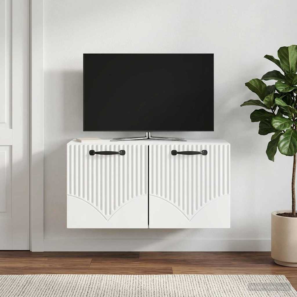 vidaXL Wall-Mounted TV Cabinet White 59.5 x 31 x 30 cm Engineered Wood