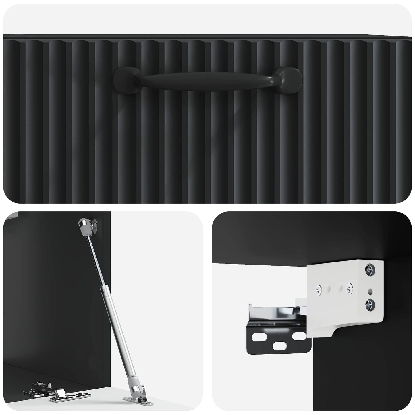 vidaXL Wall-Mounted TV Cabinet Black 59.5 x 31 x 30 cm Engineered Wood