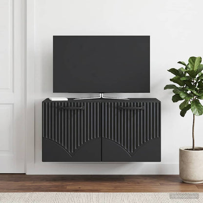 vidaXL Wall-Mounted TV Cabinet Black 59.5 x 31 x 30 cm Engineered Wood