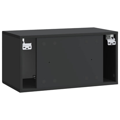 vidaXL Wall-Mounted TV Cabinet Black 59.5 x 31 x 30 cm Engineered Wood