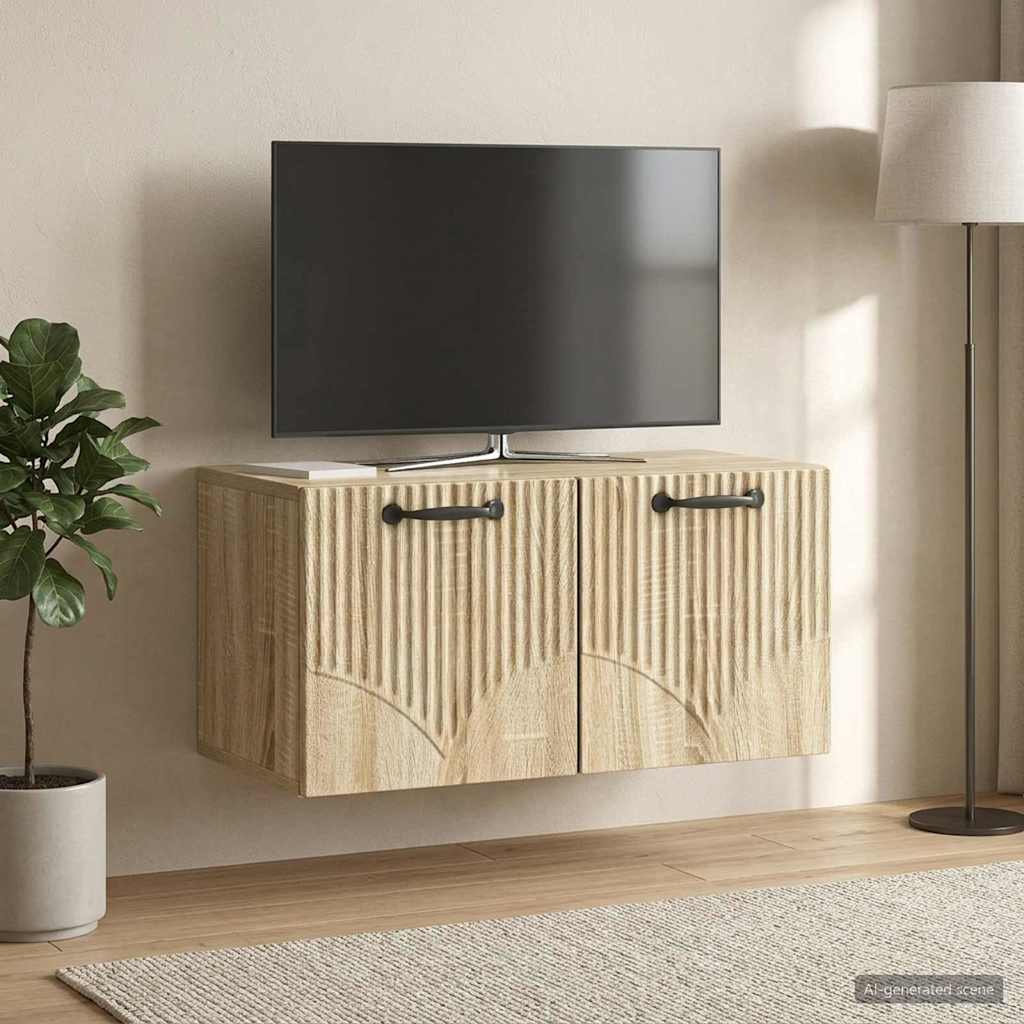 vidaXL Wall-Mounted TV Cabinet Sonoma Oak 59.5 x 31 x 30 cm