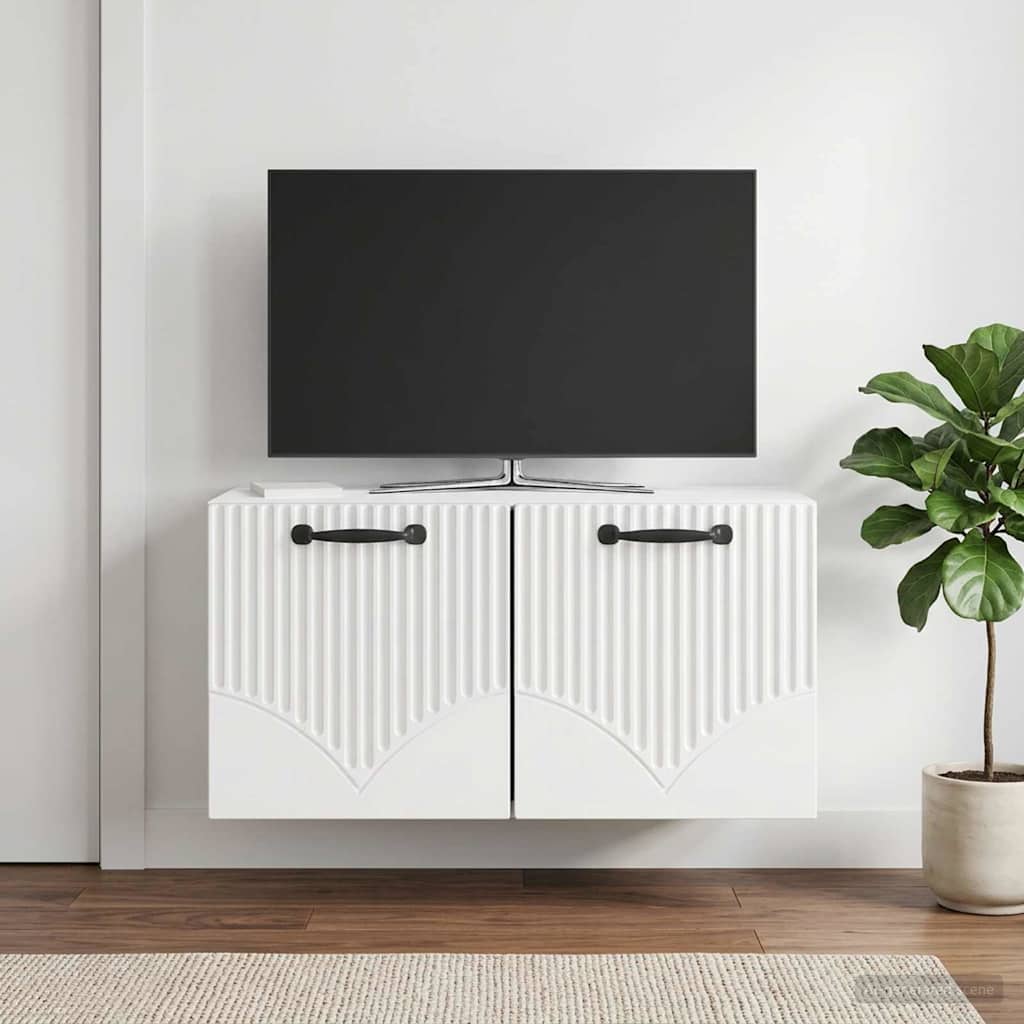 vidaXL Wall-Mounted TV Cabinet High Gloss White 59.5 x 31 x 30 cm