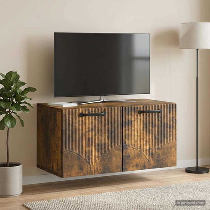 vidaXL Wall-Mounted TV Cabinet Smoked Oak 59.5 x 31 x 30 cm