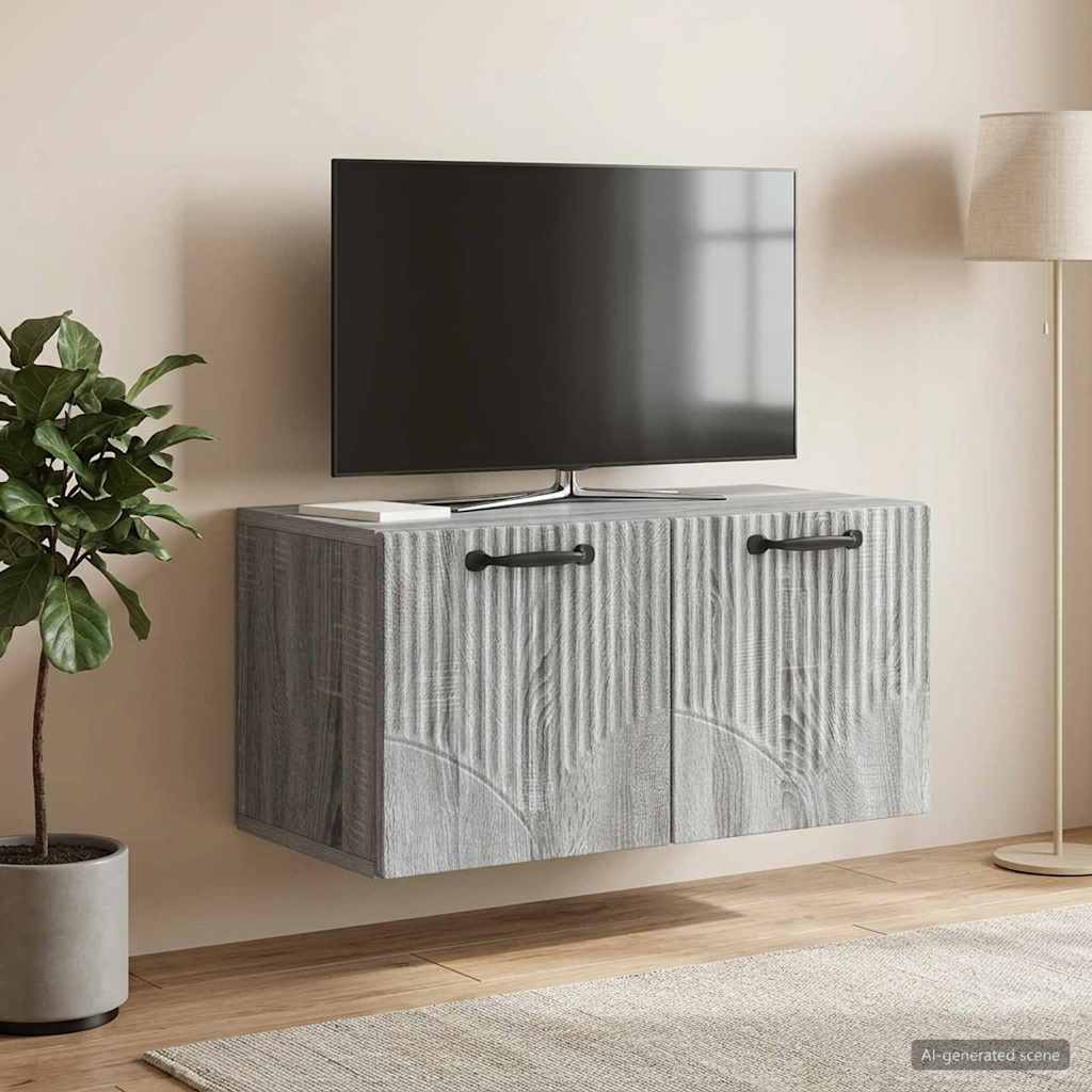 vidaXL Wall-Mounted TV Cabinet Grey Sonoma 59.5 x 31 x 30 cm