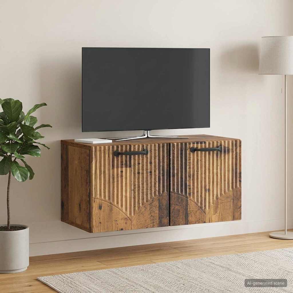 vidaXL Wall-Mounted TV Cabinet Old Wood 59.5 x 31 x 30 cm