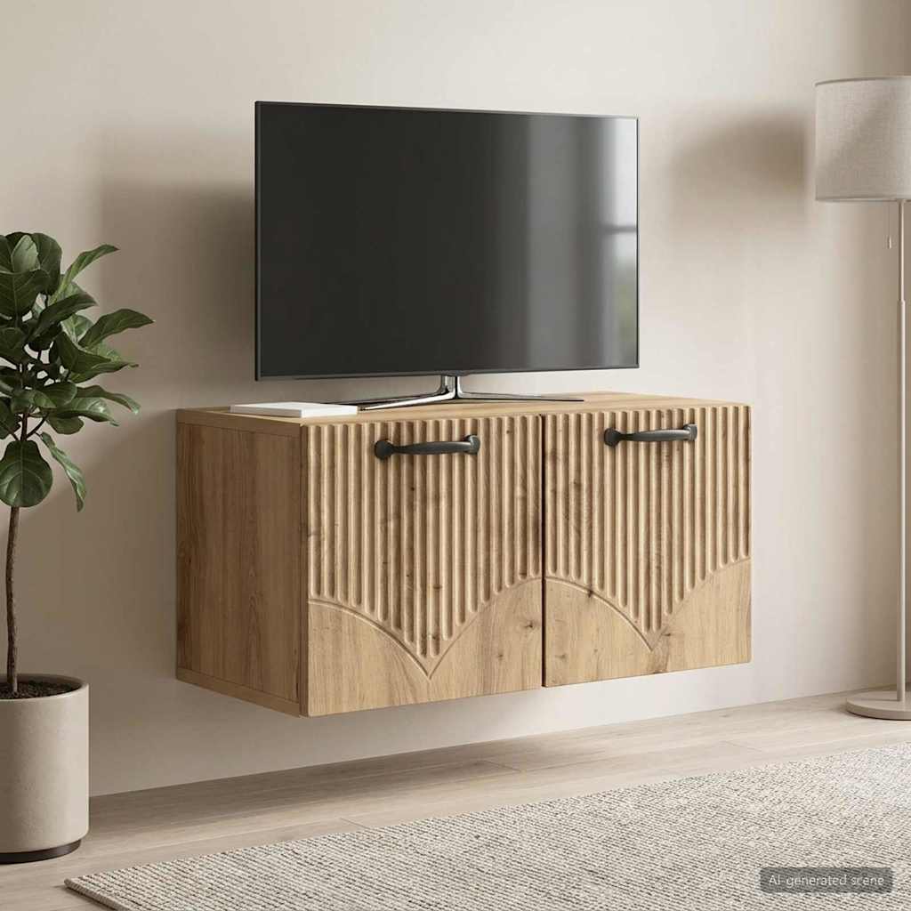 vidaXL Wall-Mounted TV Cabinet 59.5 x 31 x 30 cm Artisan Oak