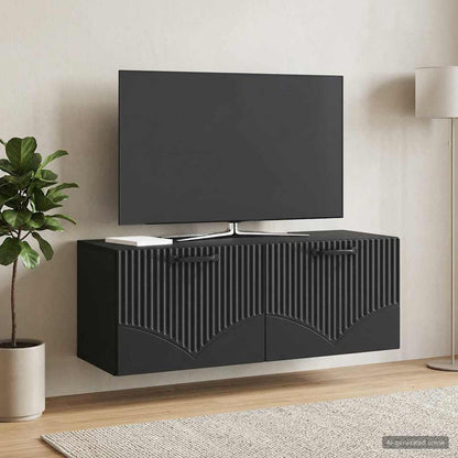 vidaXL Wall-Mounted TV Cabinet Black 78.5 x 31 x 30 cm Engineered Wood