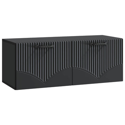 vidaXL Wall-Mounted TV Cabinet Black 78.5 x 31 x 30 cm Engineered Wood