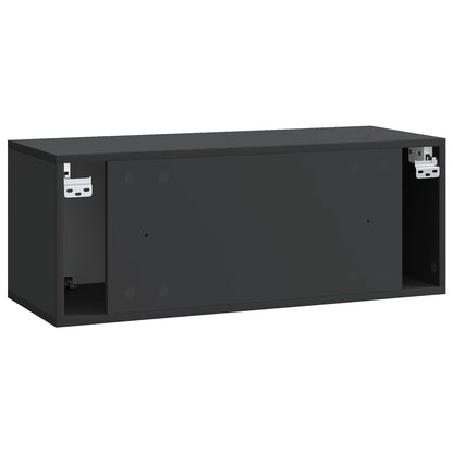 vidaXL Wall-Mounted TV Cabinet Black 78.5 x 31 x 30 cm Engineered Wood