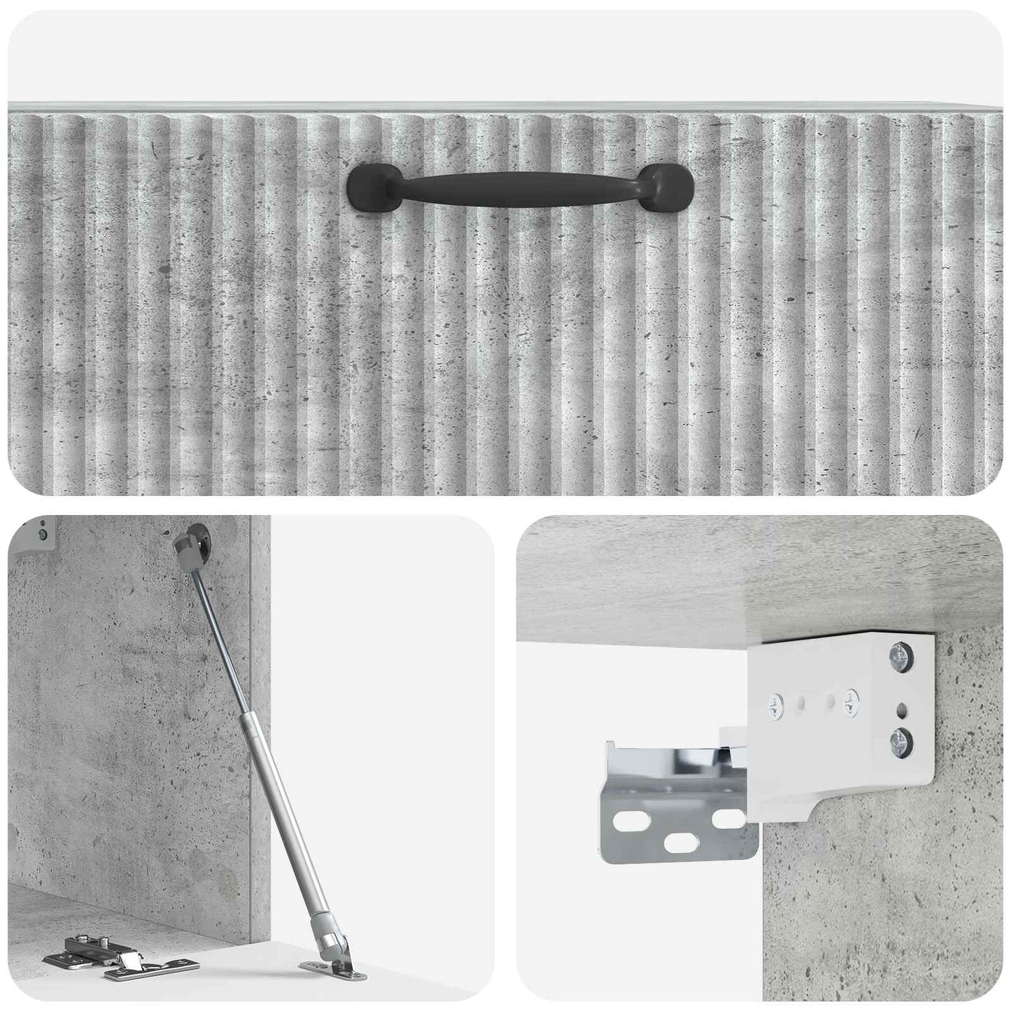 vidaXL Wall-Mounted TV Cabinet Concrete Grey 78.5 x 31 x 30 cm